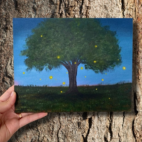 Original tree landscape painting on canvas - Picture 2 of 3